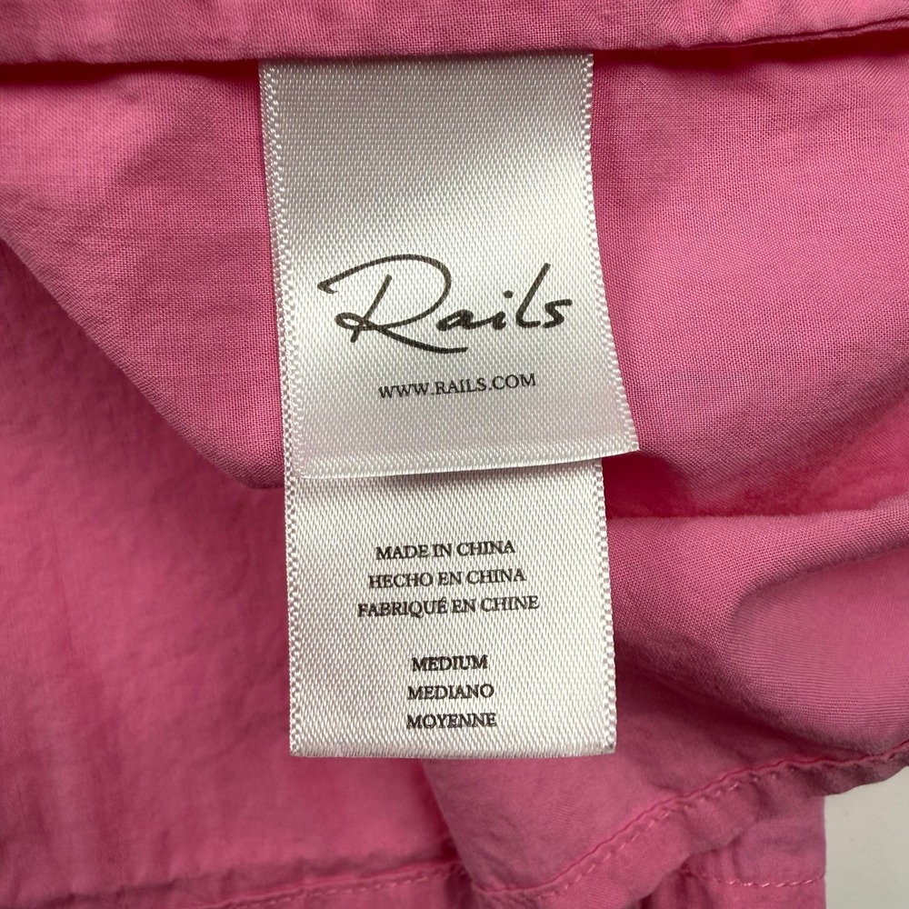 Tiered Avril Rails Hot Pink Cotton Lyocell Maxi Dress Size M Medium - Picture 7 of 11